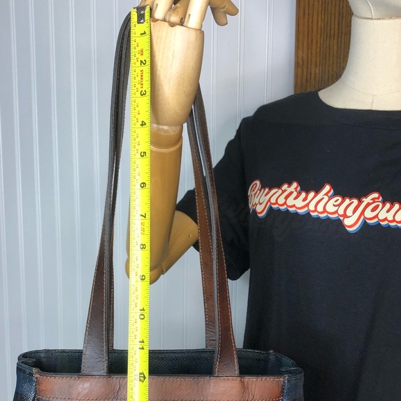 RALPH LAUREN Black Watch Plaid Coated Canvas and Leather Tote Shoulder Bag - Picture 10 of 17